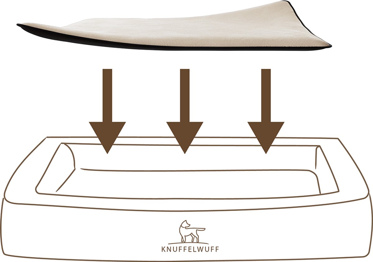 Knuffelwuff knuffelzachte inlegmat teddystof voor hondenbed Vorm: Adventure maat XXL wit