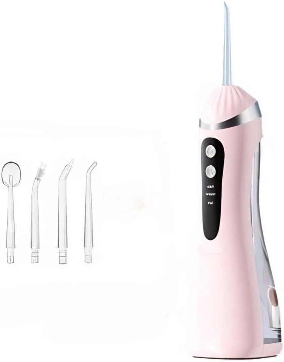 Draadloze Tandwaterflosser - Monddouche - Dagelijkse Mondhygiëne - Ultrasone Diepe Reiniging - 300 ml Tank - Semi-transparant