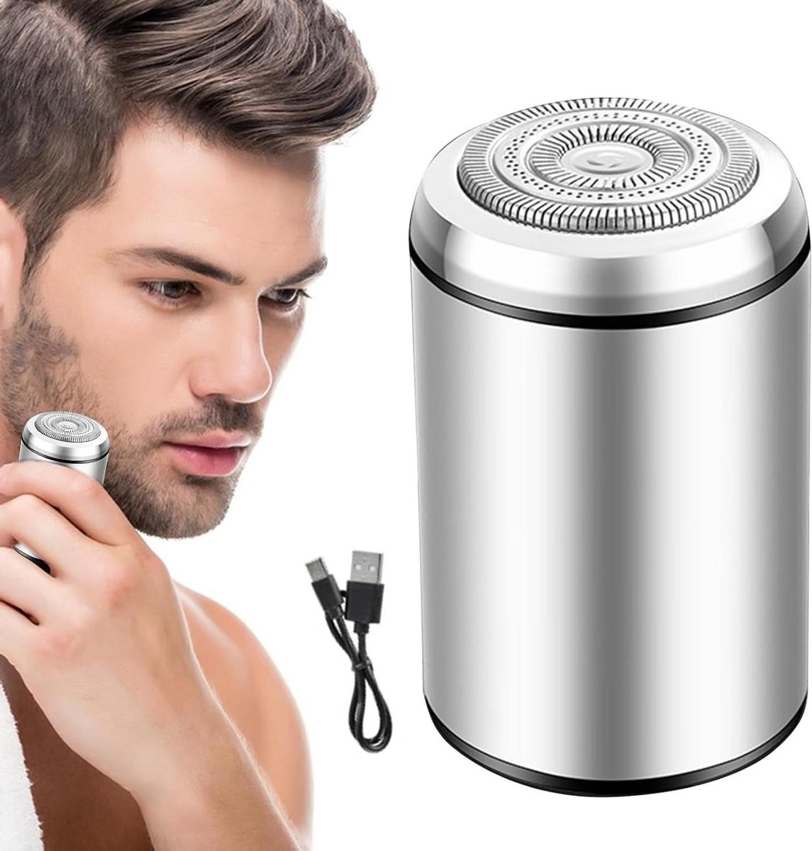 Mannen scheerapparaat - Baardtrimmer zakformaat - Dagelijkse verzorging - Stil en waterdicht - 58 x 38 cm - Zilver
