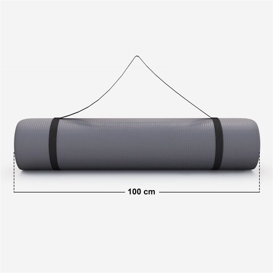 Gorilla Sports Yogamat Deluxe (190 x 100 x 1,5 cm) - Yoga Mat - grijs van Merkloos — afbeelding 5