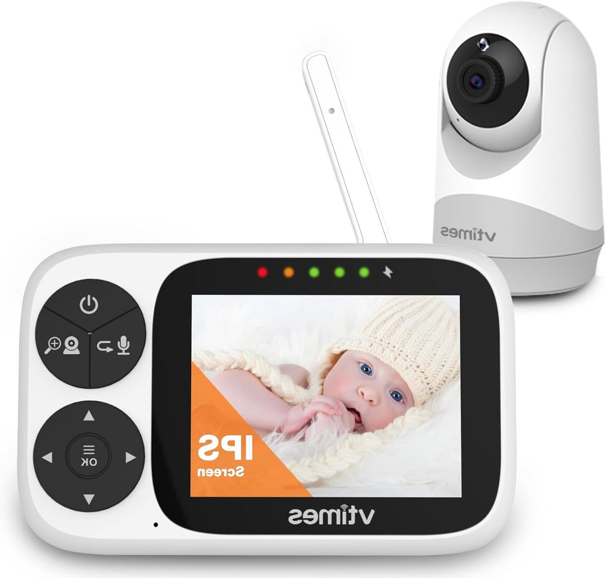 Babymonitor met camera - Babycamera audio - Baby in de gaten - Veilige privéverbinding - 32 inch display - Zwart wit