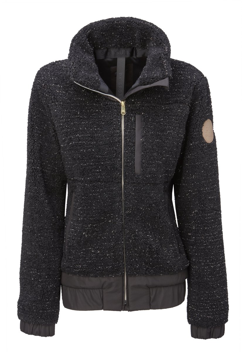 PK International - Topaz - Teddyjas - Jas - Ritszakken - Borstzakje - Hoge kraag - Stretch voering - Onyx - Zwart - M/38