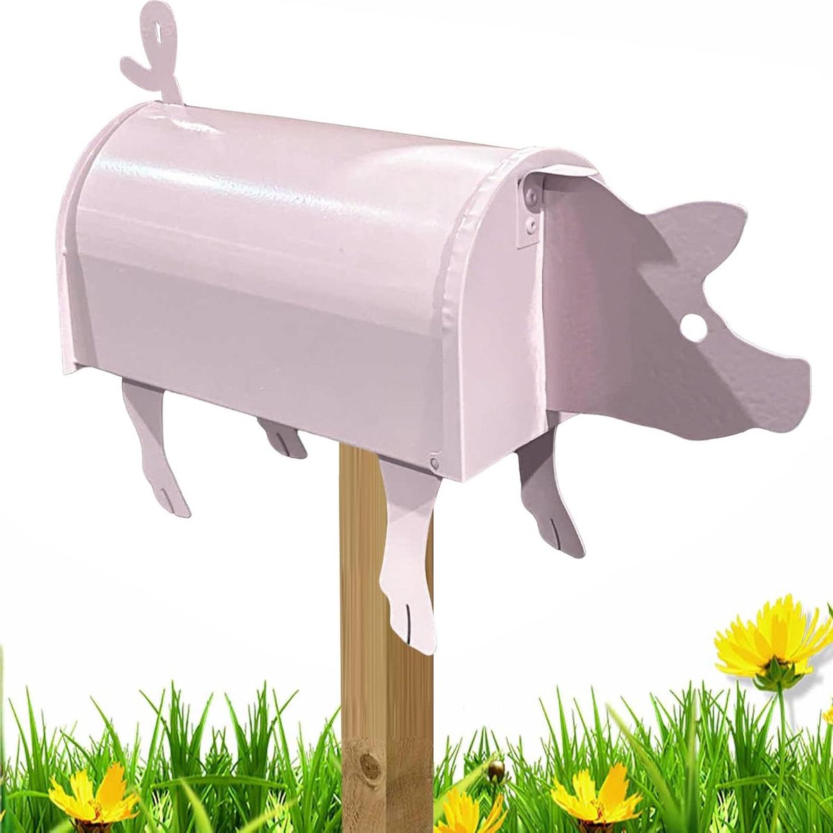 Tuin brievenbus - Postbus buiten - Post ontvangen - Unieke dierenvorm - 20 x 10 cm - Varken