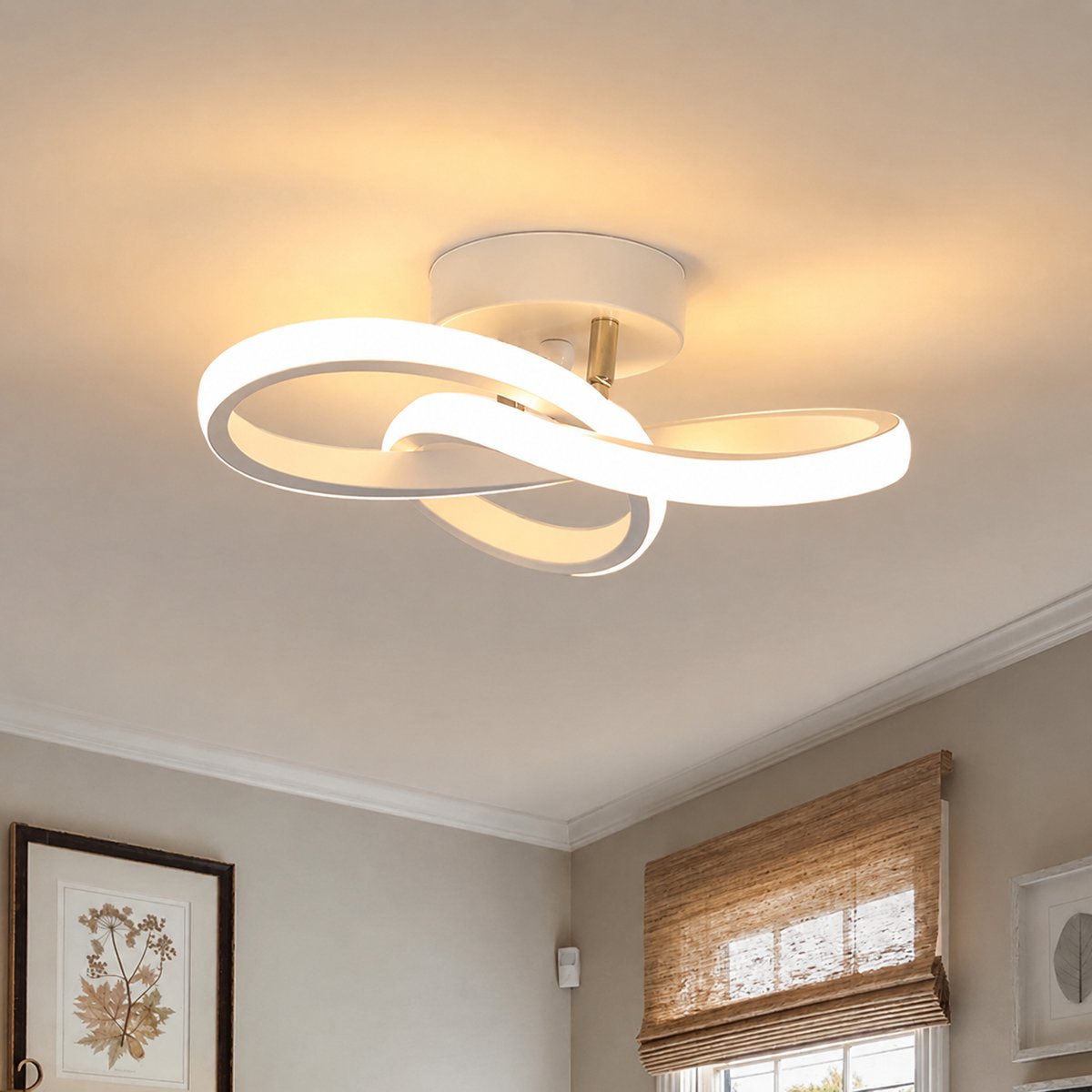 LED Plafondlamp 30W – Zwart – 3300 Lumen – 6500K Koud Wit – Moderne Bloemvorm – 30 cm – Plafonnière voor Woonkamer | Slaapkamer | Hal & Keuken
