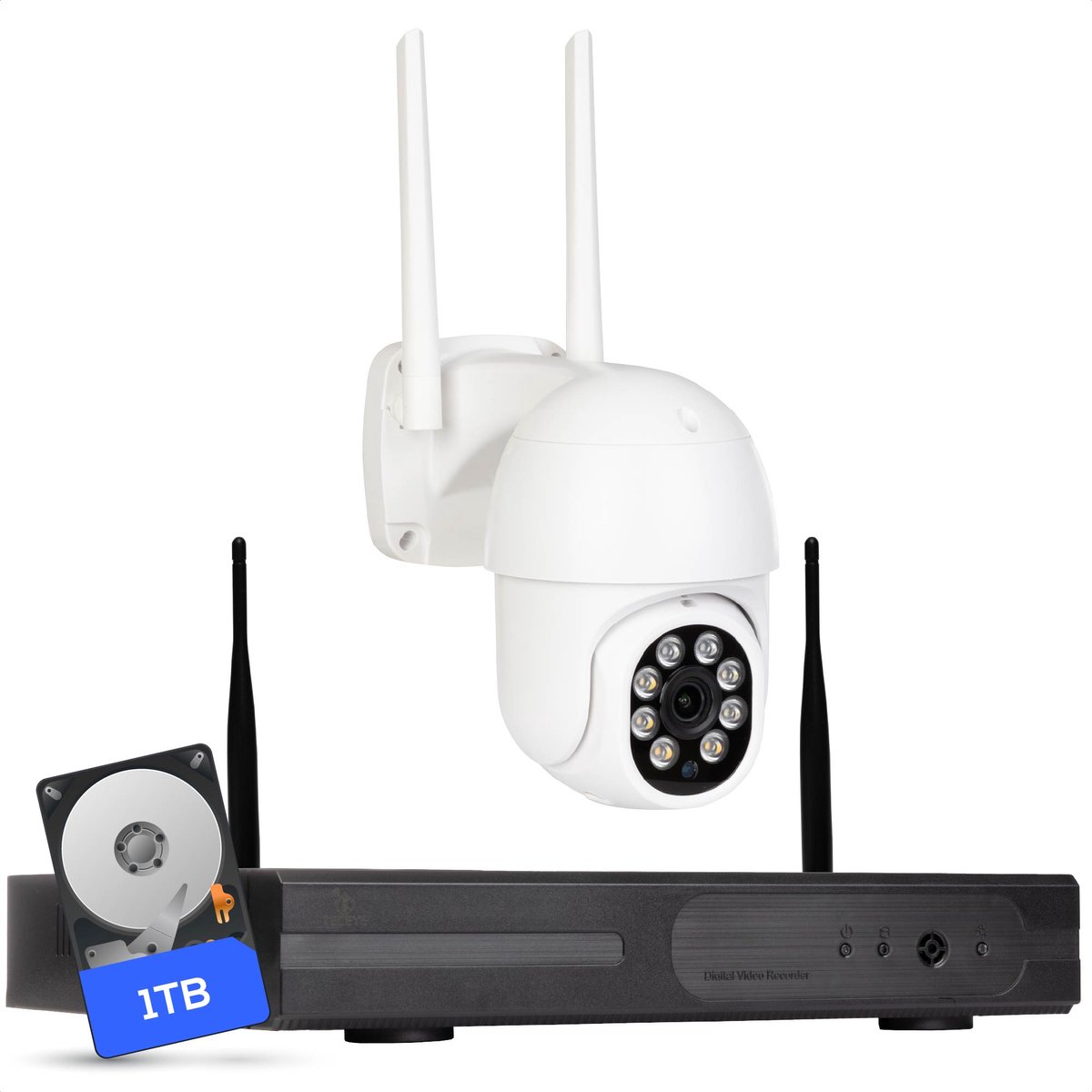 Teceye PTZ Beveiligingscamera Buiten met Recorder - Draadloze Buitencamera - 1 Camera - 1TB Opslag