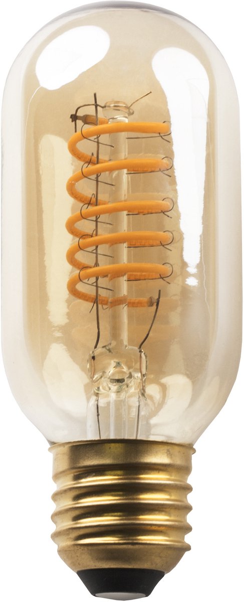 Rustic Spiral T45 LED filamentlamp E27, amber glas, 5W, 410 lumen, 2200K, dimbaar, Ø45x110mm