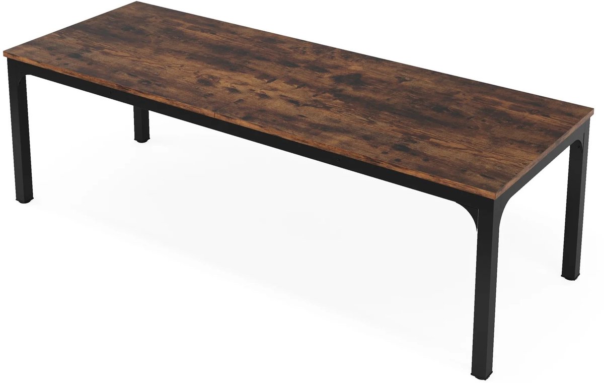 DeltaMerch Bureau - Bureautafel - Computerbureau - Groot werkoppervlak - 200x70x75cm - Industriële uitstraling - Houtlook - Bruin