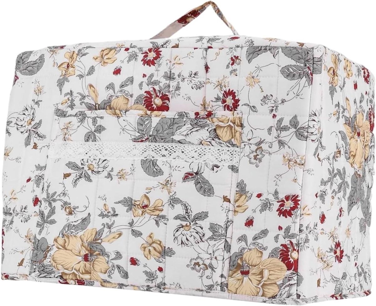 Gewatteerde Naaimachinehoes - Stofhoes Beschermhoes - Naaimachine Beschermen - Boho Bloemen Design - 43x24x35 cm - Meerkleurig