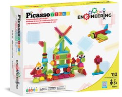 Tactic Picasso Tiles - Constructiespeelgoed - Hedgehog Building Blocks - Bouwspeelgoed - STEM Speelgoed - Creatief Bouwspeelgoed - 112-Delig - Vanaf 3 Jaar