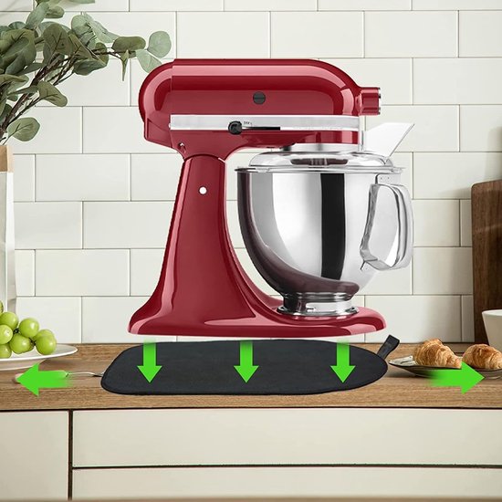 Mixer Glijkussen - Keukenmachine Mat - Apparaat Verplaatsen - Antislip Stabiliteit - 38x22cm - Zwart — afbeelding 3