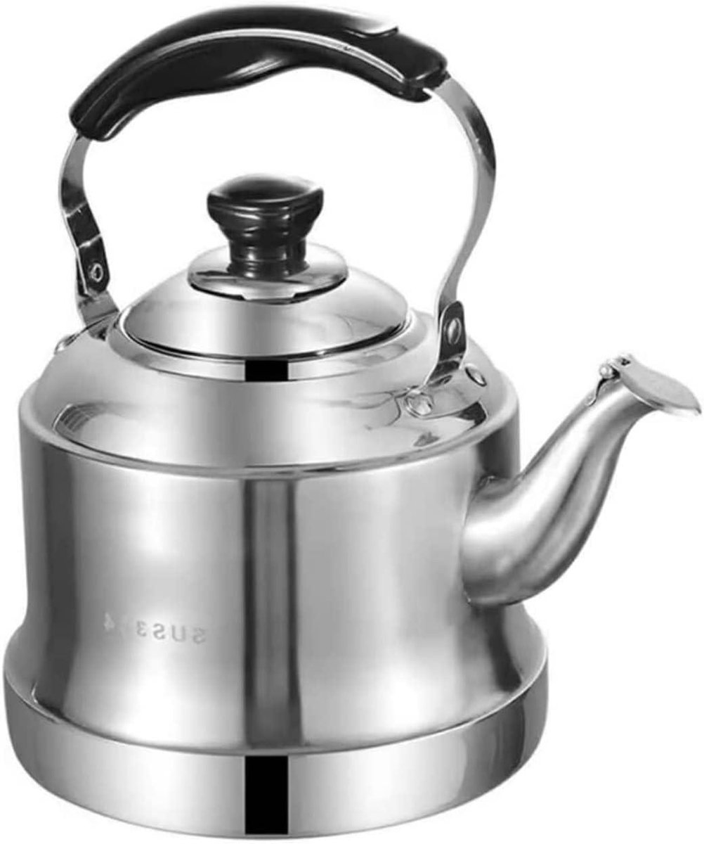 Fluitketel Roestvrij Staal - Waterketel Theeketel - Water Koken - Verdikt Composiet Bodem - 6L - Zilver