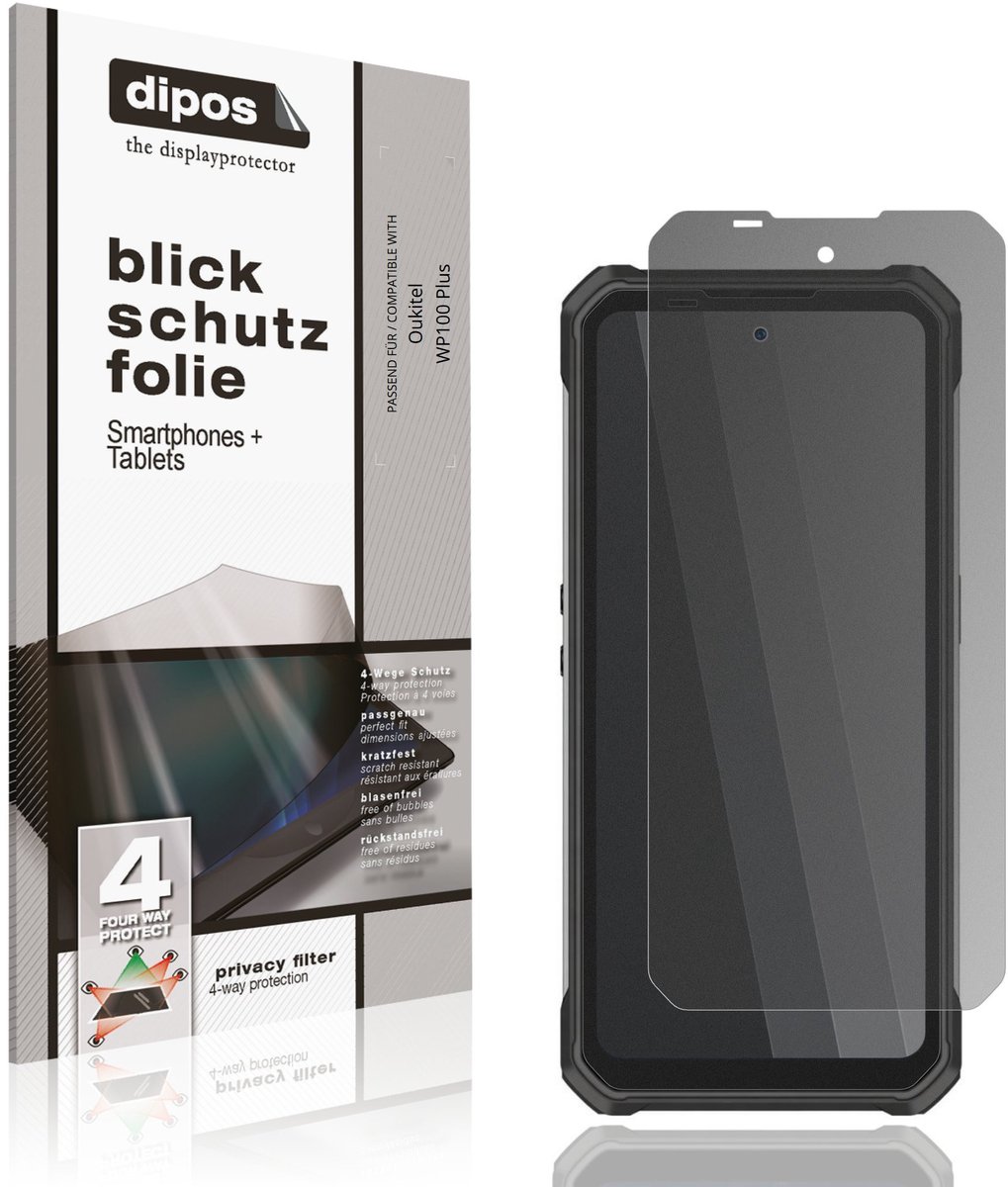 dipos – Matte Privacy Screenprotector geschikt voor Oukitel WP100 Plus | Anti-Spy Beschermfolie