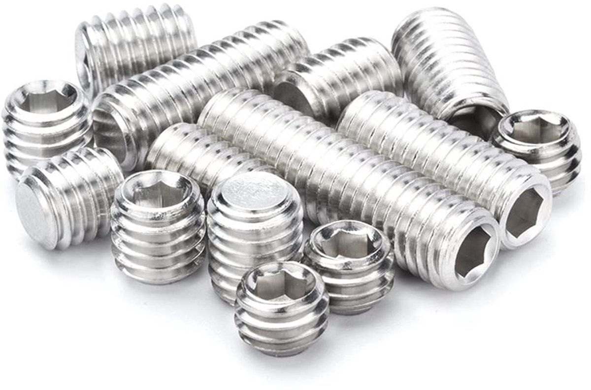 Zonder Kop Cup Punt Inbuskop Schroef Roestvrij Staal Hex Madeschroef M4×8mm,30 pcs