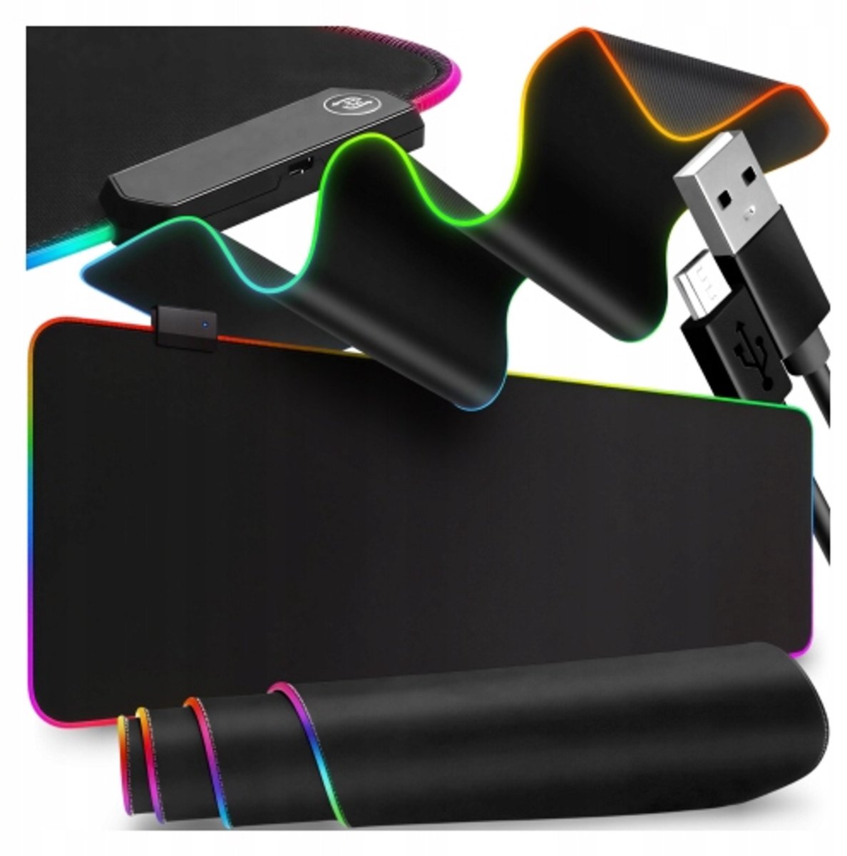 XXL Gaming Muismat Bureau met RGB LED Verlichting 80x30cm