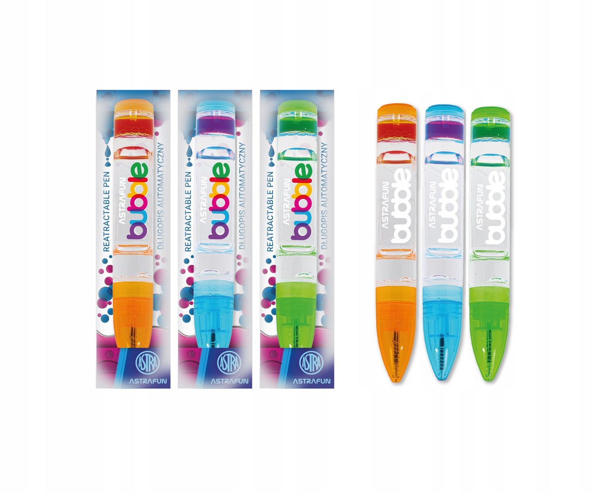 Astra Bubble automatische pen - blauwe inkt, groene bubbels