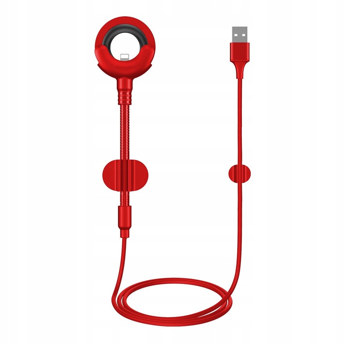 Baseus O-type USB/Lightning kabel 0,8m met autoholder functie - Rood