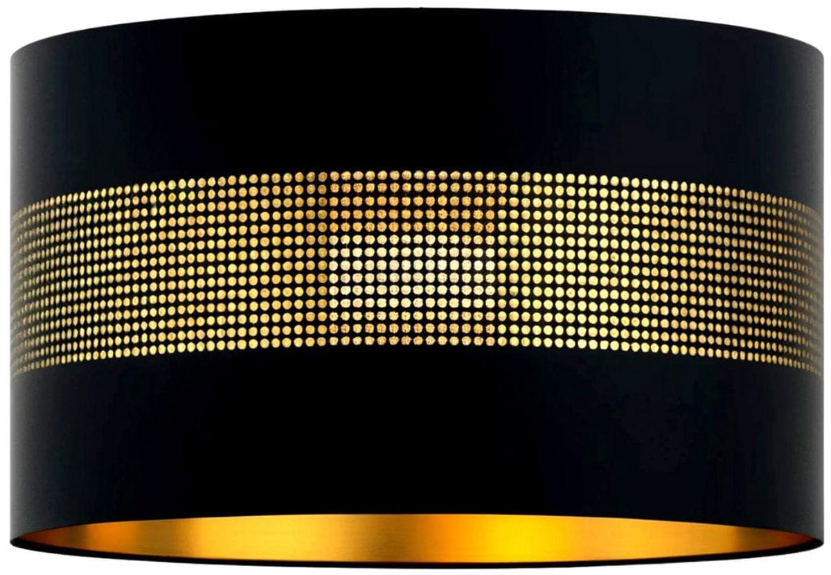 Goud Deluxe Lampenkap Cilinder Zwart Goud 35cm