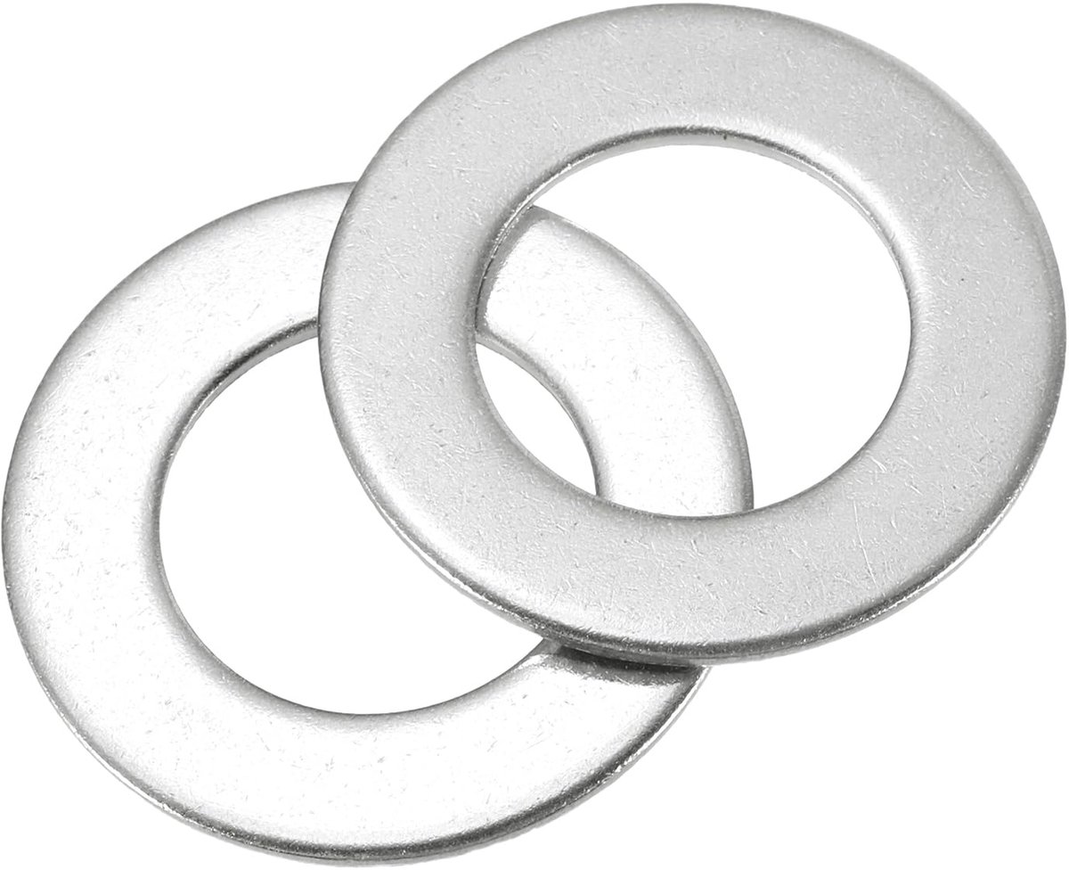 15 stuks M18 304 roestvrijstalen sluitringen, platte sluitringen, 18 mm ID, 32 mm OD, 2 mm dik, platte afstandhouders voor schroeven, bouten, tuinarmatuur, reparatie, zilver