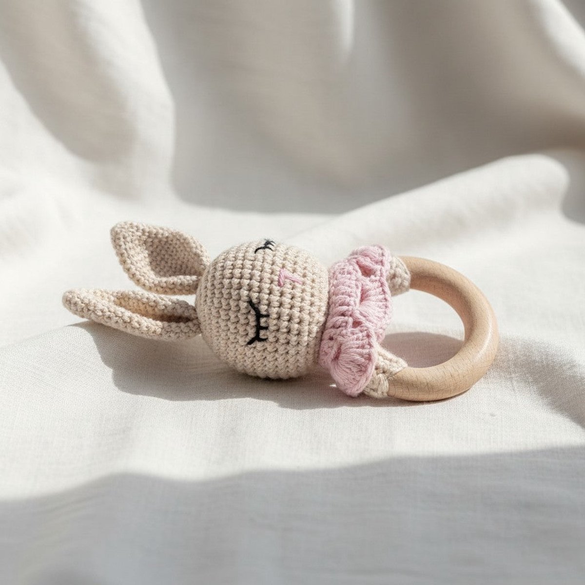 Nuvinokids® Kraamcadeau Meisje Bunny - 6-delige Babyset 100% OEKO-TEX Katoen - Handgehaakt Geboortecadeau - BPA Vrij – foto 8