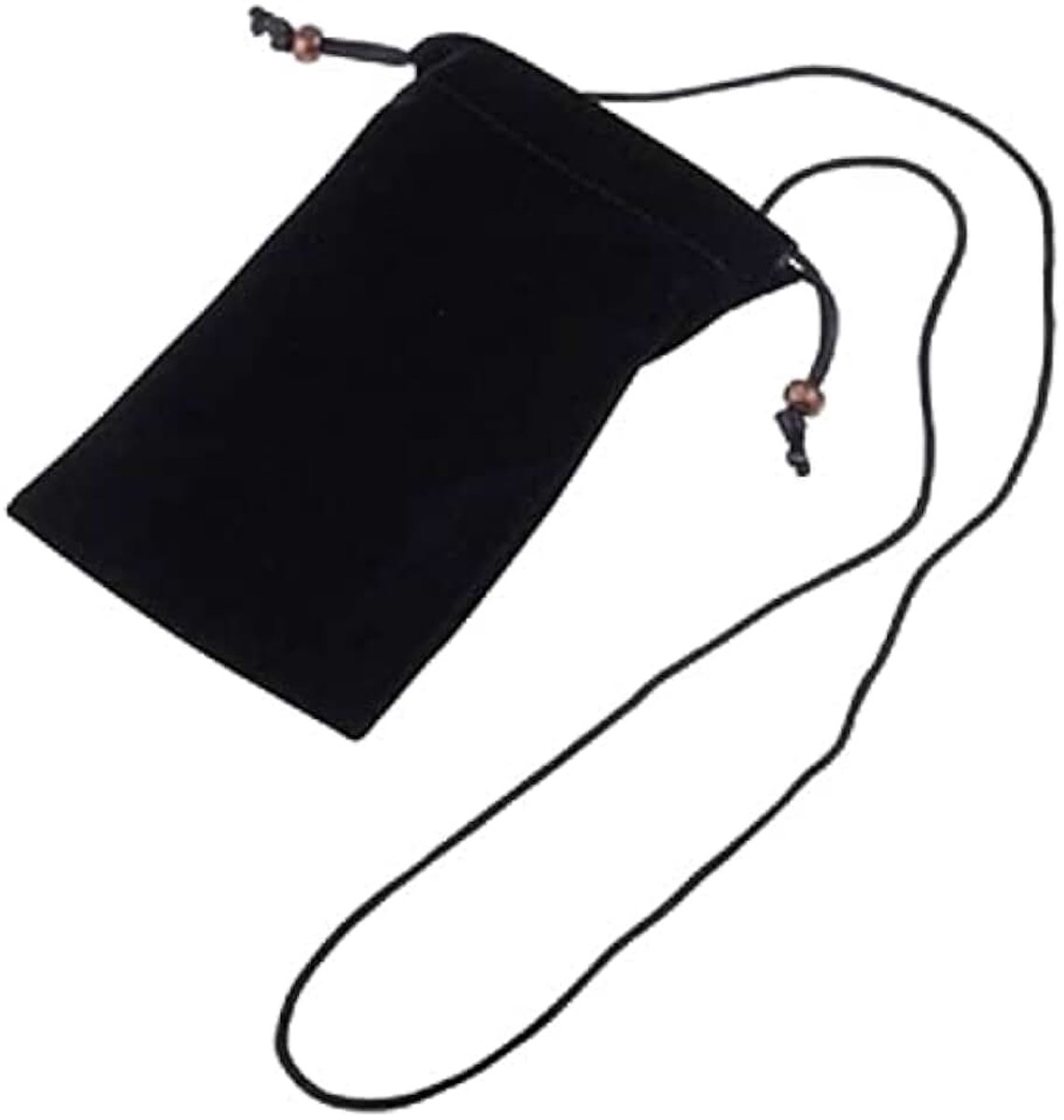 Cover with Chain and Loop Closure Soft Cloth Flannel Carry Bag voor Sharp Aquos Sense4 Plus (2020) - Black