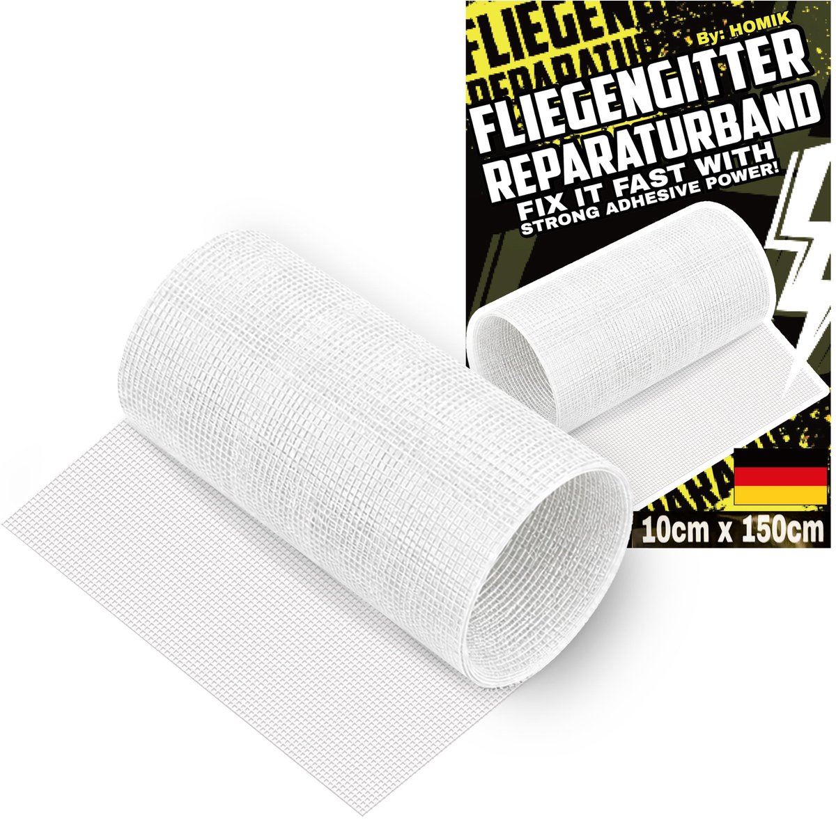 Reparatietape voor horren - Extra sterk - 10 cm x 150 cm - Zelfklevend - Voor eenvoudige reparaties - SnelShoppen