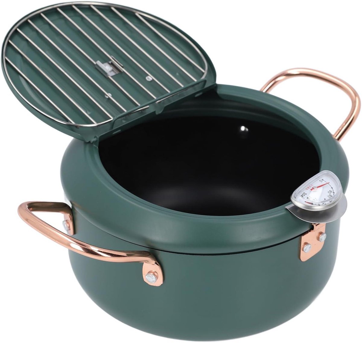 Friteusepan - Kookpot - Lekker Frituren - Met Thermometer - 28x22x13 cm - Zwart