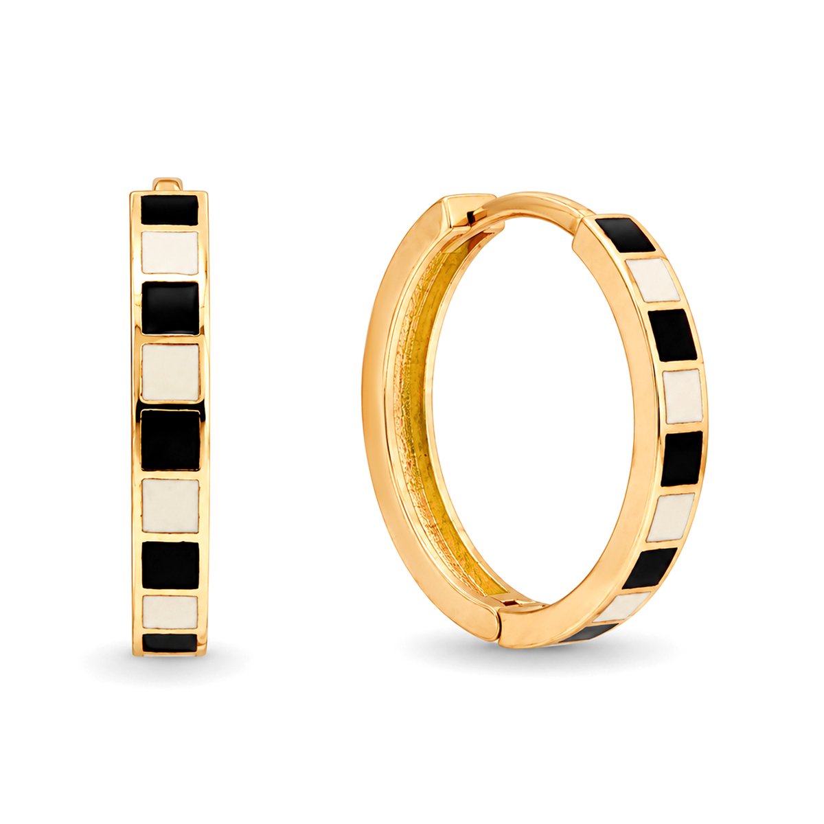 Juwelier Zwartevalk - 14 karaat gouden oorbellen met blokjes - 141330/19 mm