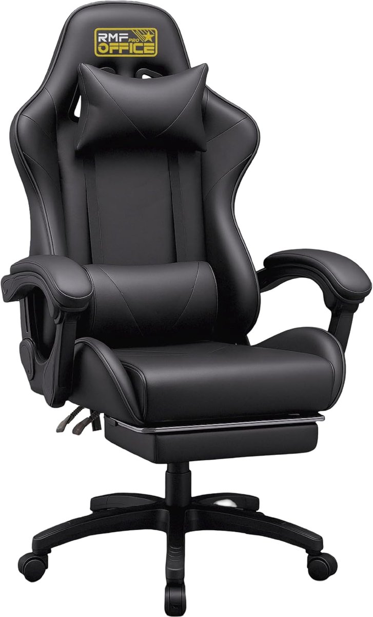 SnelShoppen - Professionele Gaming Stoel - Ergonomisch & Kantelbaar - Comfortabele Gaming Chair met Voetensteun - Draaivoordelen, Hoogte Verstelbaar,