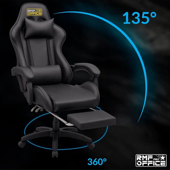 SnelShoppen - Professionele Gaming Stoel - Ergonomisch & Kantelbaar - Comfortabele Gaming Chair met Voetensteun - Draaivoordelen, Hoogte Verstelbaar, van snelshoppen — afbeelding 3