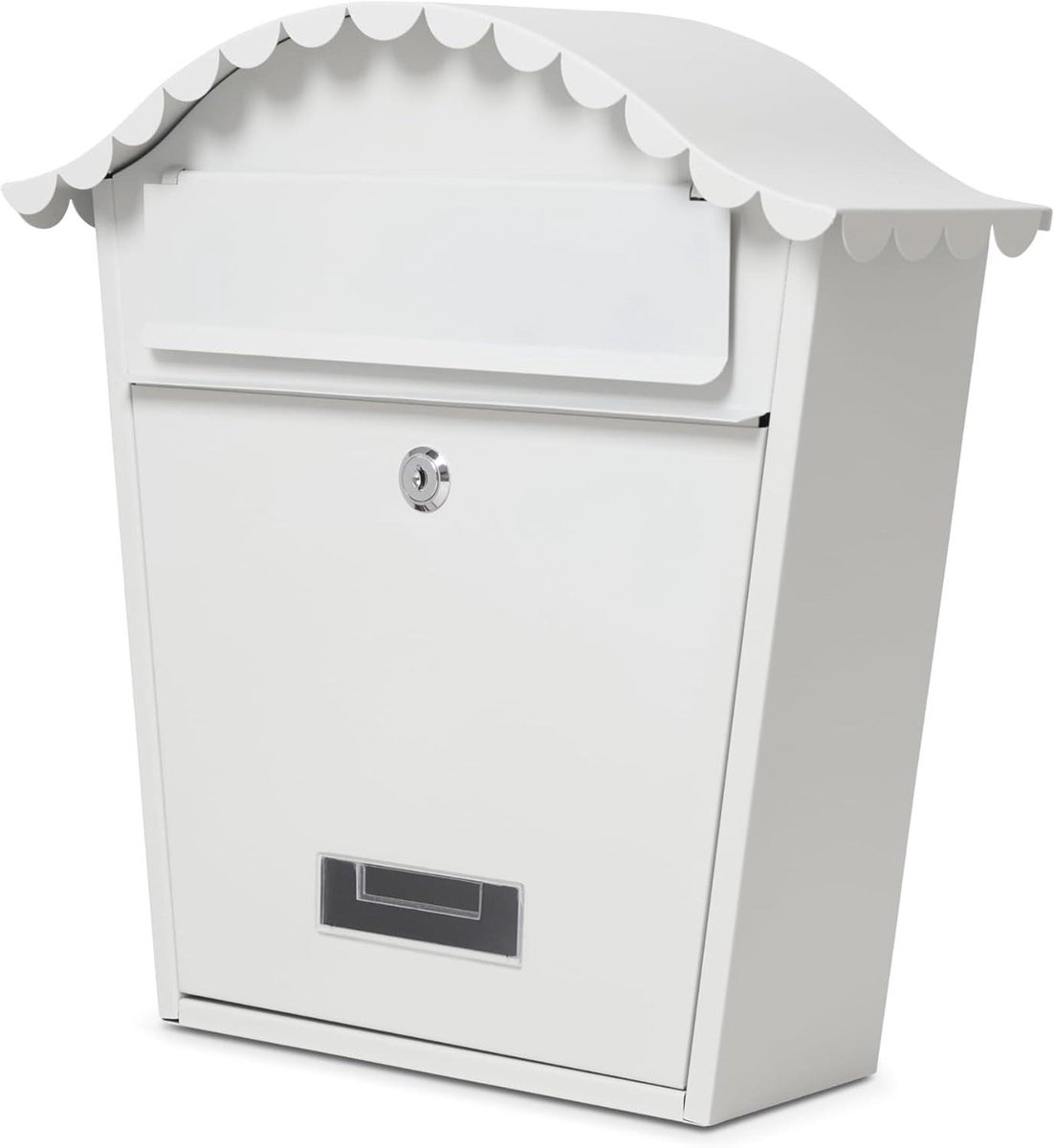 Wandbrievenbus - Brievenpostbak - Post Ontvangen - Afsluitbaar met slot - 36x13x37cm - Wit