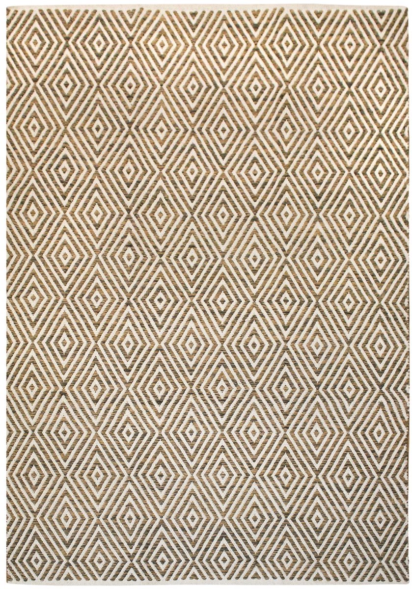 Padiro laagpolig vloerkleed 160 x 230 cm - beige / bruin - abstract modern - geschikt voor vloerverwarming - handgeweven - van katoen