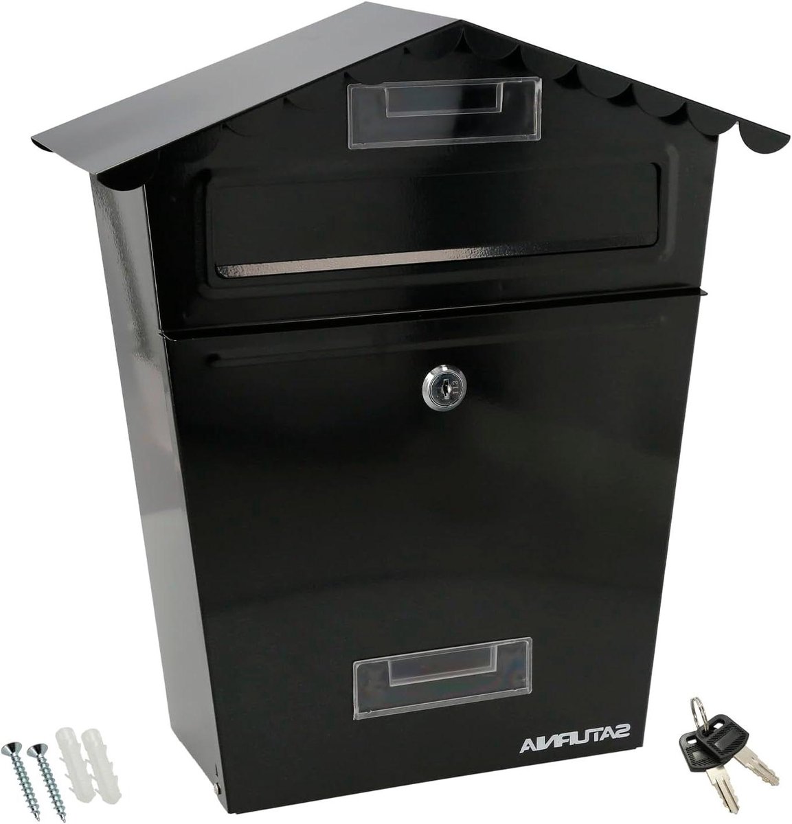 Brievenbus - Postbak - Brieven Ontvangen - Met slot en sleutel - 125 x 330 mm - Zwart