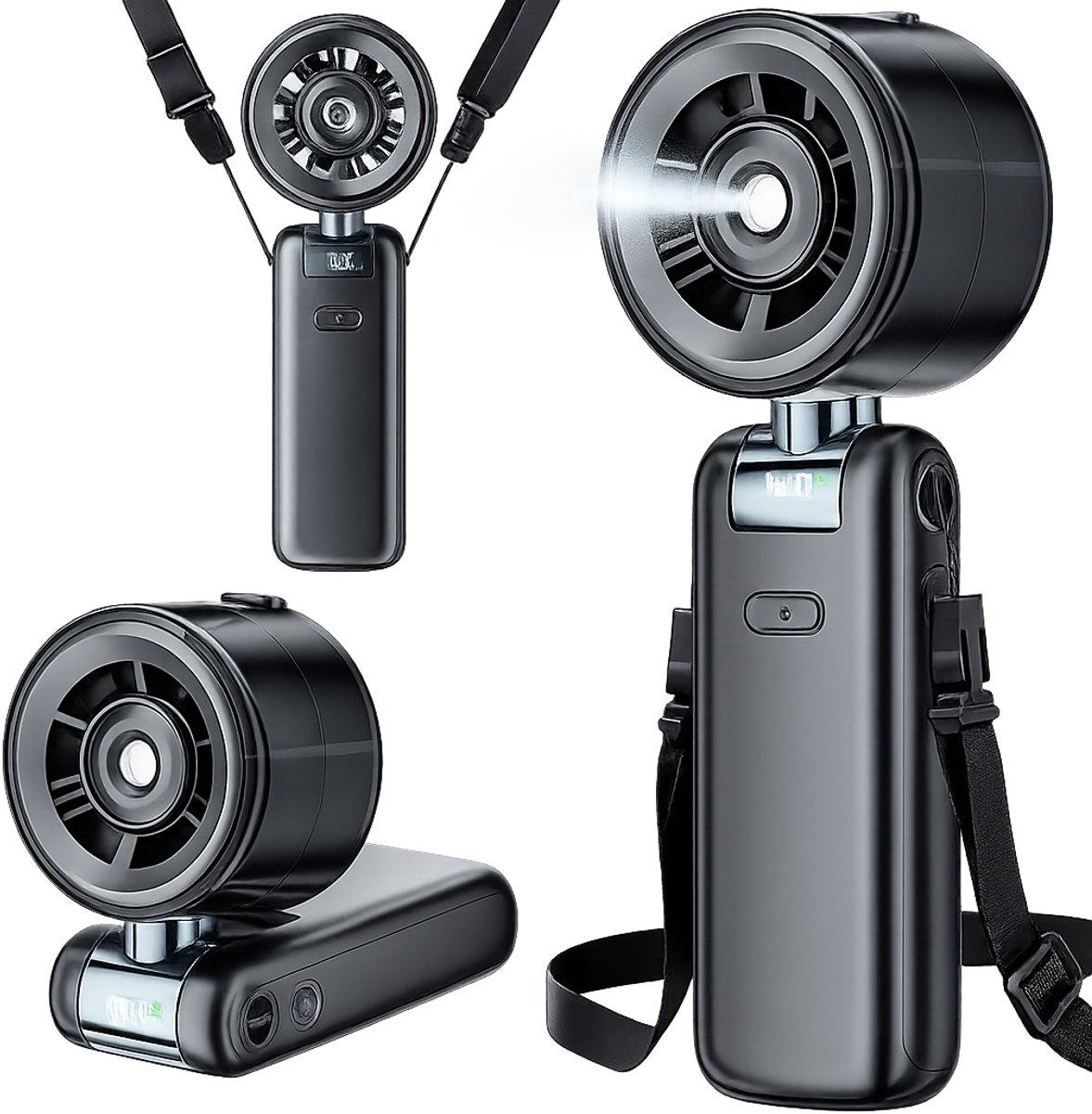 Mini Luchtkoeler met Water - Draagbare Air Cooler & Ventilator - USB Oplaadbaar - 3 Snelheden - LED Sfeerverlichting - Voor Bureau, Slaapkamer, Kantoor en Camping