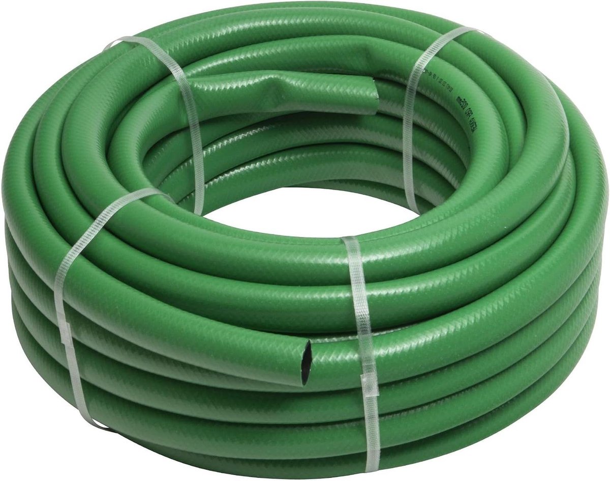 Tuinslang Gevouwen - Water Slang - Tuin Bewateren - UV en Algen Behandeld - 25 mm 20 m - Groen