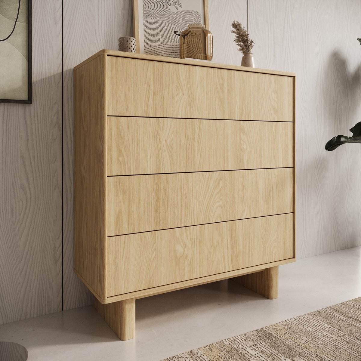 Meubella - Navello - Ladekast - Licht eikenpatroon - 94x38x104 cm