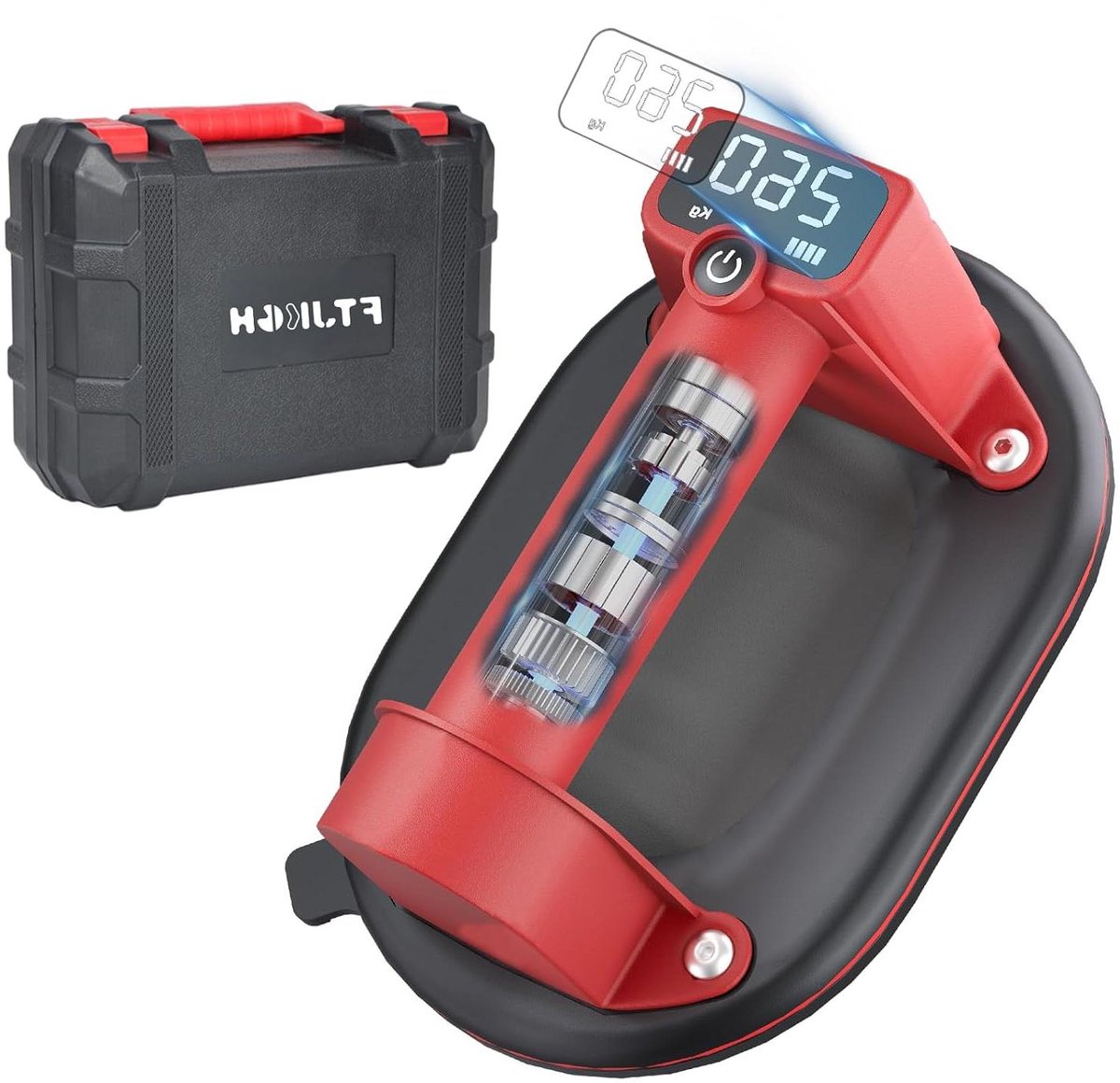 Vacuümlifter Set - Zuignap Lifter - Zware Lasten Tillen - LCD Live Check - 260kg Draagkracht - Zwart