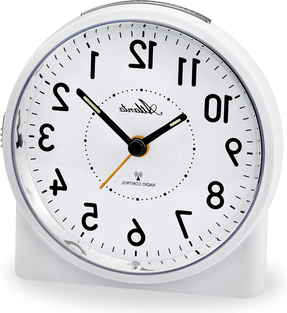 Grote radiowekker - Analoge wekker - Wakker worden - Automatische tijdinstelling - 115 cm diameter - Wit