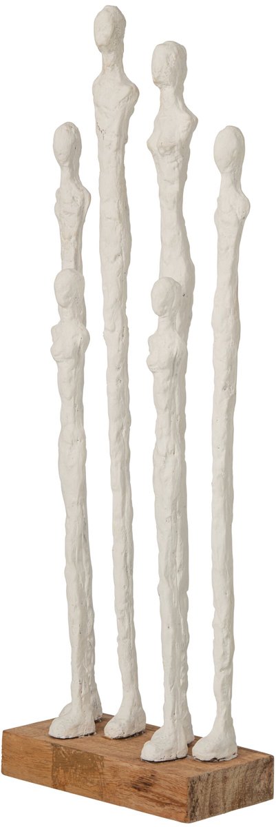 J-Line Personen op voet - polyresin - naturel/wit
