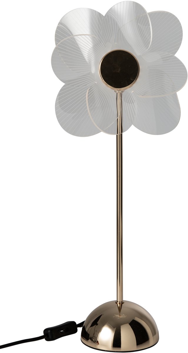 J-Line Tafellamp bloem - stof - goud - medium