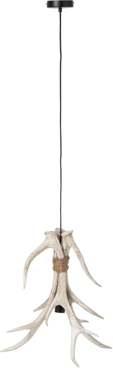 J-Line Plafondlamp met gewei - polyresin - lichtbeige - large