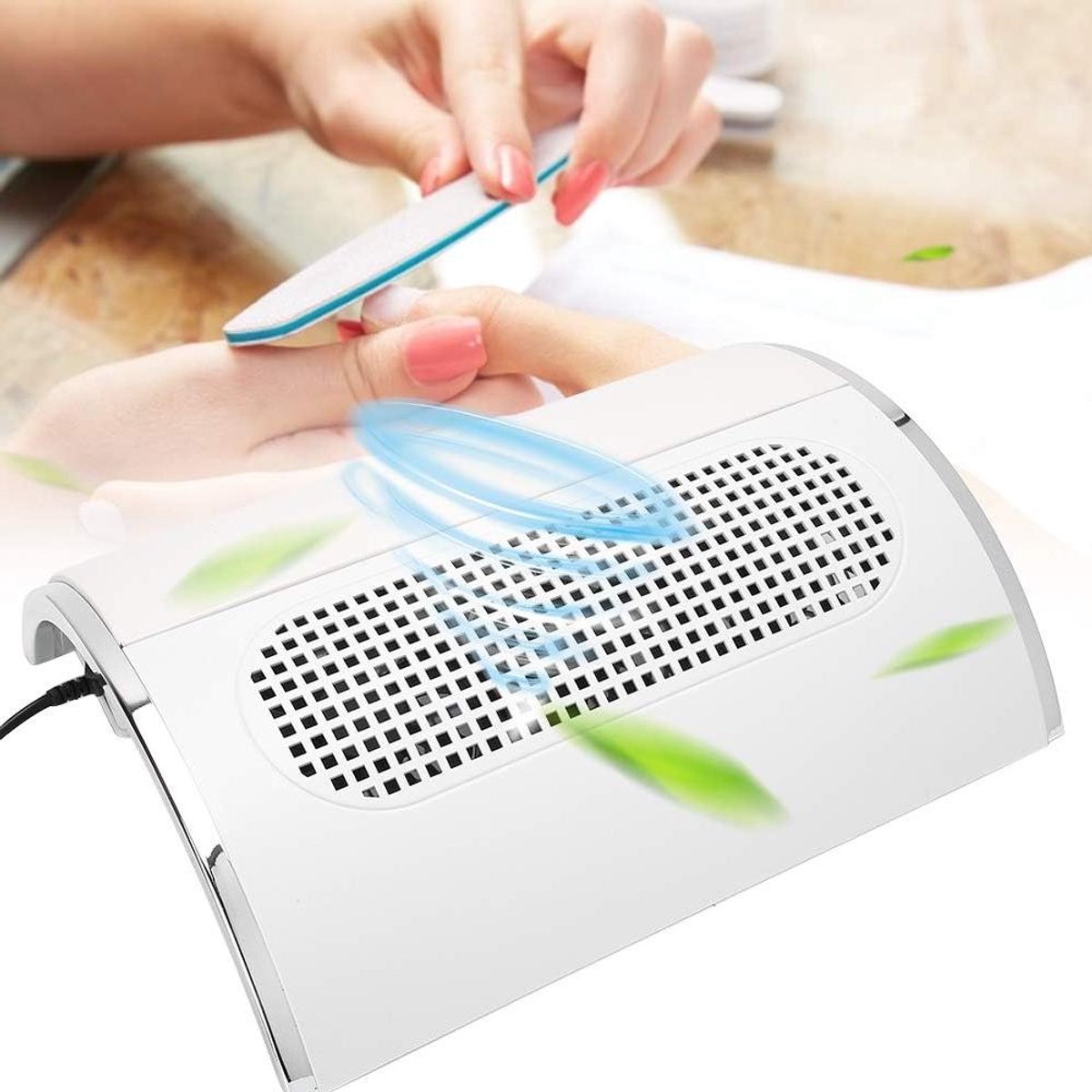 Nagelstof Afzuiger - Nagel Stofzuiger - Nageldesign Maken - Krachtige Zuigkracht - 40W Vermogen - Wit
