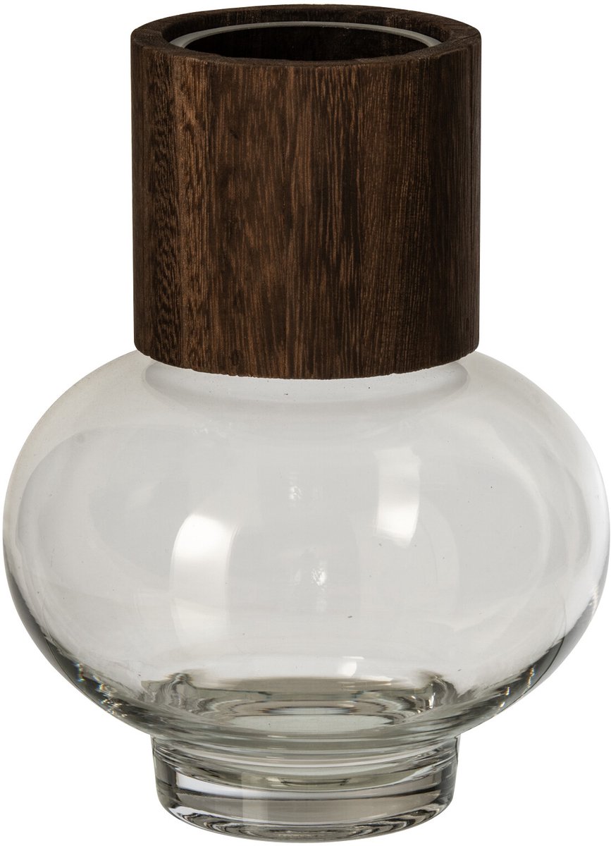 J-Line Vaas Jim - glas - donkerbruin/transparant - small