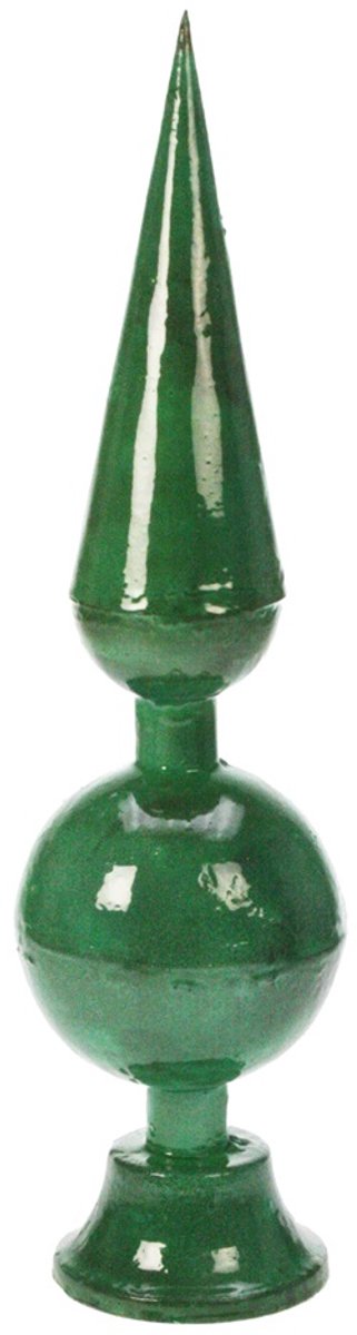 Decoratieve pinakel groen, metaal 10x10x39,50cm