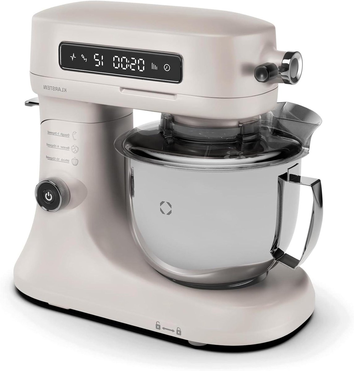 Keukenmachine - Deegmaker Mixer - Bakken en Koken - Stille AC Motor - 5 Liter Kom - Zandkleurig