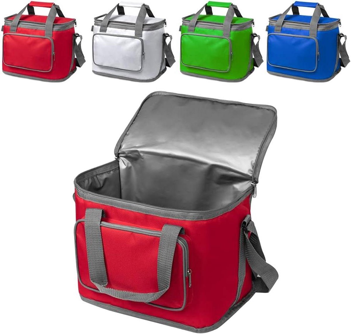 Koeltas 24,5 x 31 x 20 cm - EVA-schuim en polyester - MEER DAN 10 MODELLEN - rode tas - met ritssluiting en verstelbare schouderriem - voor vakantie en buitenactiviteiten