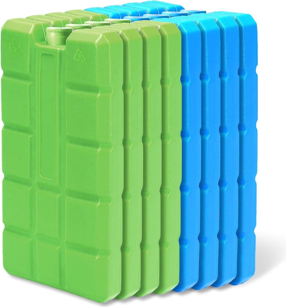 Koelbatterijen Set - IJspacks Herbruikbaar - Eten Koel Houden - Ultra Dun Ontwerp - 4 of 8 Stuks - Blauw Groen