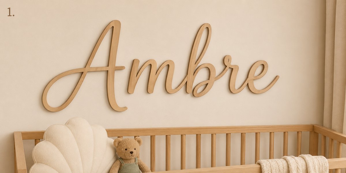 Houten Naam voor Kinderkamer XXL – Gepersonaliseerde Houten Naam – 80 x 30 cm – Multiplex 5 mm – Wanddecoratie Babykamer