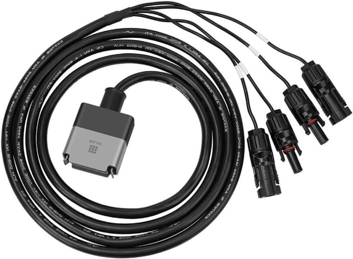 Zonnepaneel Kabel - Zonne-energie Verbinding - Energie Opladen - Lange Lengte - 2.1 Meter - Zwart
