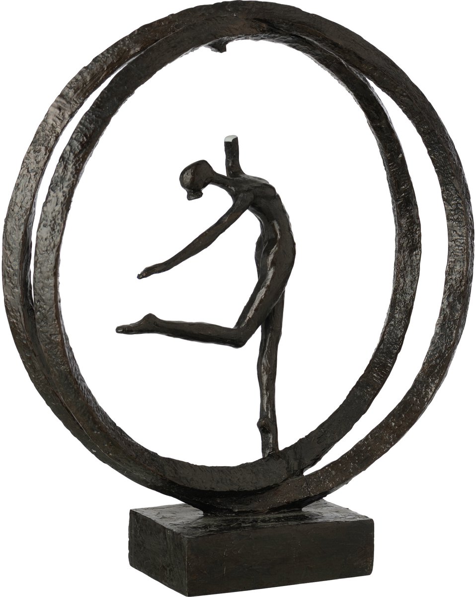 J-Line Ballerina in ring - polyresin - zwart