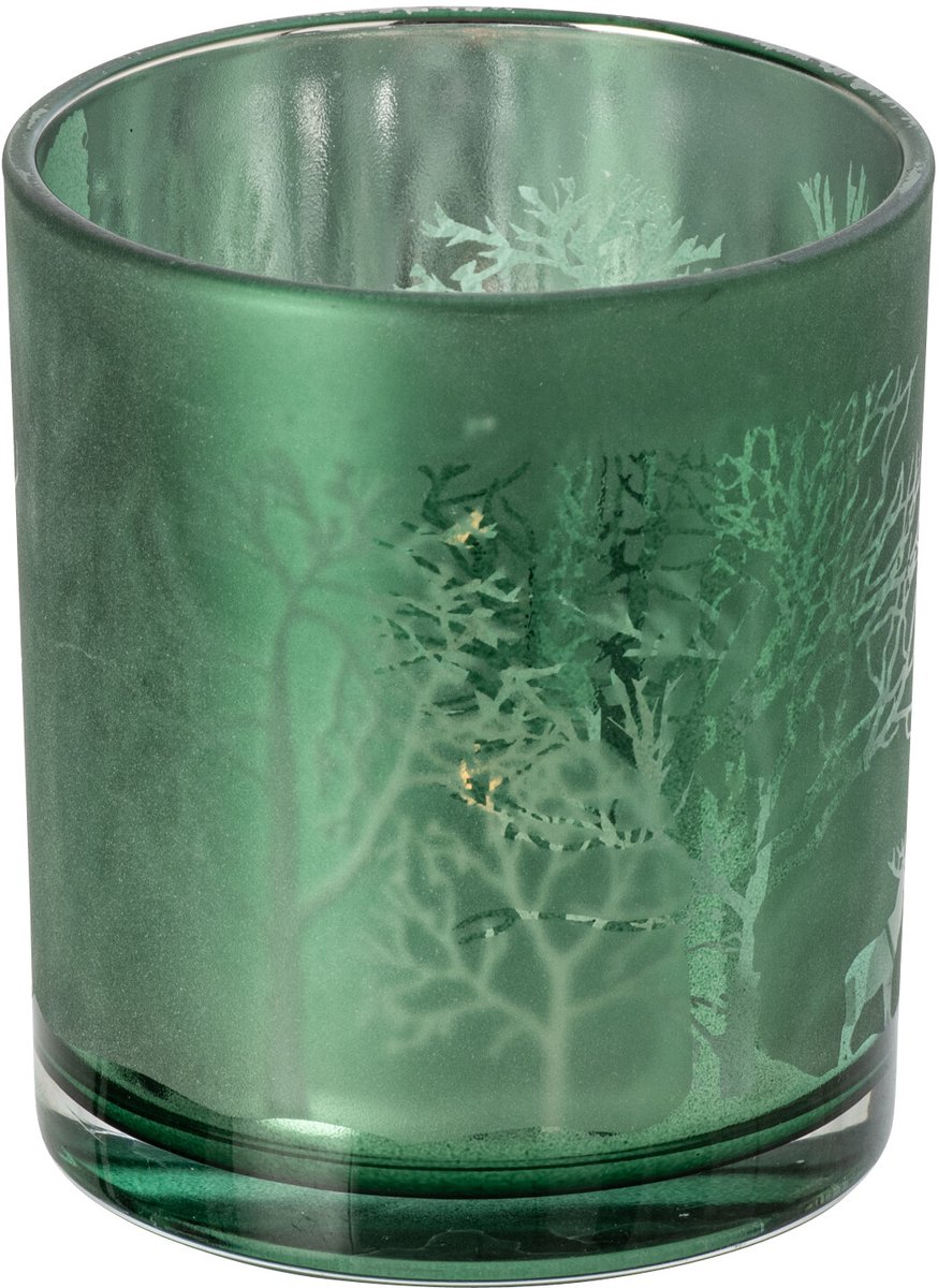 J-Line Boskandelaar - glas - groen - medium - set van 2